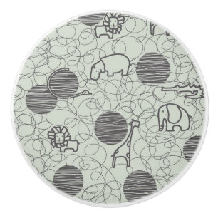 safari animals 1 ceramic knob