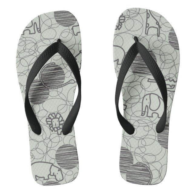 safari animals 1 thongs (Footbed)