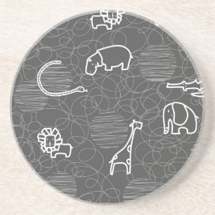 safari animals 5 coaster