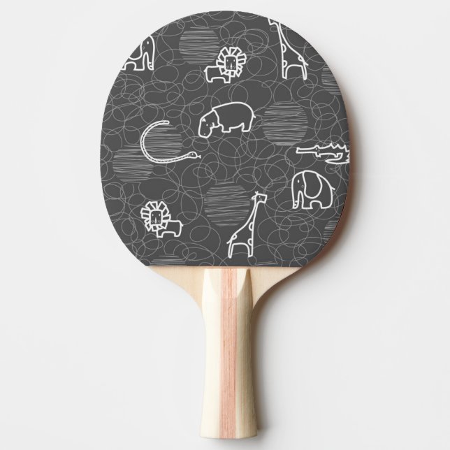 safari animals 5 ping pong paddle (Front)