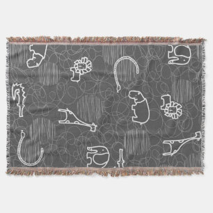 safari animals 5 throw blanket