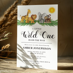 Safari Animals A little Wild One Baby Shower Invitation