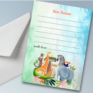 Safari animals any age kid birthday time capsule card