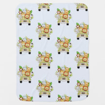 Safari Animals Baby Blanket with Jungle Friends