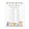 Safari Animals Baby Shower Animal Gestation Game