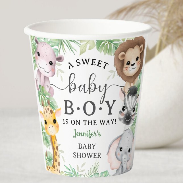 Safari Animals Baby Shower Boy Tropical Jungle Paper Cups (Creator Uploaded)