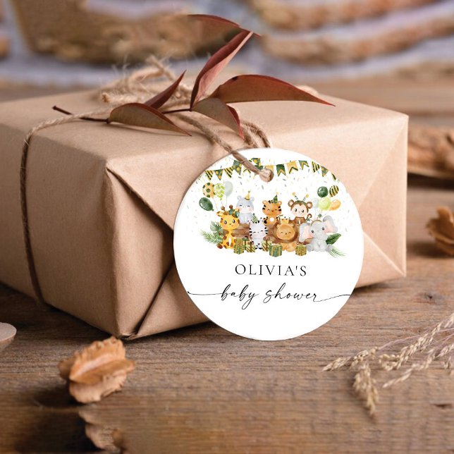 Safari Animals  Baby Shower Favour Tag (Creator Uploaded)