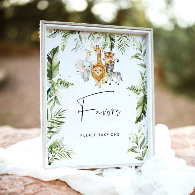 Safari animals baby shower favours poster (Creator Uploaded)