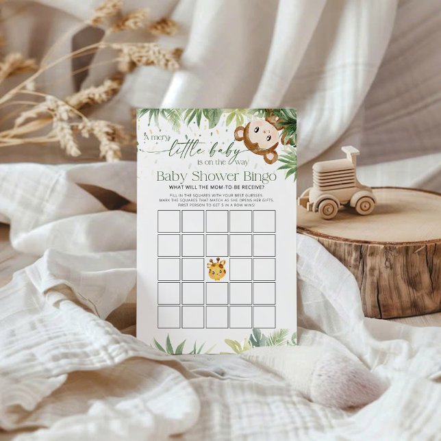 Safari Animals Baby Shower Game BINGO (Creator Uploaded)