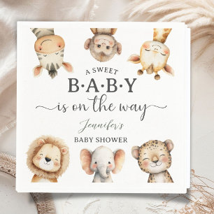Safari Animals Baby Shower Gender Neutral Jungle Napkin
