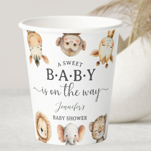 Safari Animals Baby Shower Gender Neutral Jungle Paper Cups