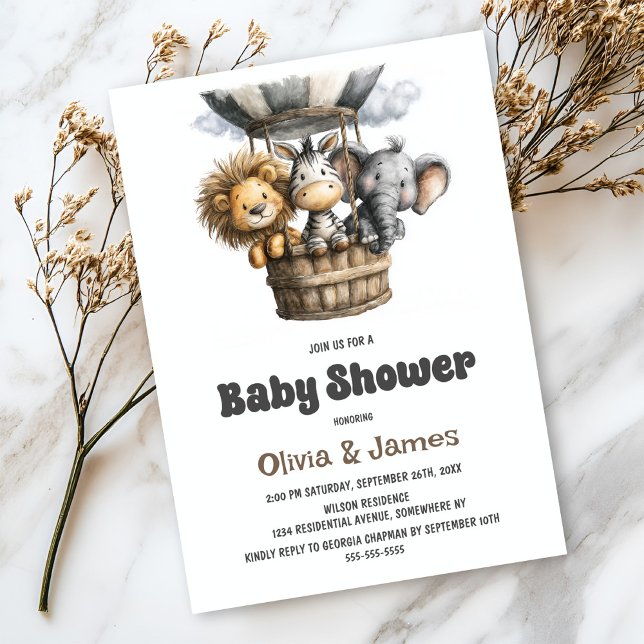 Safari Animals Baby Shower Invitation (Creator Uploaded)