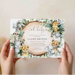 Safari Animals Baby Shower Invitation