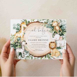 Safari Animals Baby Shower Invitation