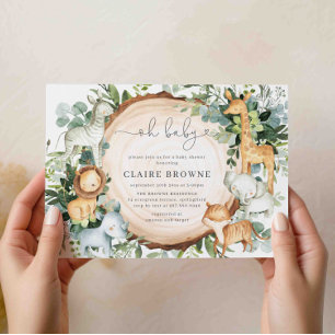 Safari Animals Baby Shower Invitation