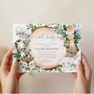 Safari Animals Baby Shower Invitation