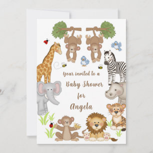 Safari Animals Baby Shower Invitation