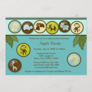Safari Animals Baby Shower Invitation DDS