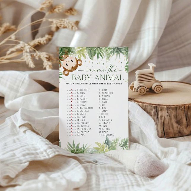 Safari Animals Baby Shower Name the Baby Animal (Creator Uploaded)