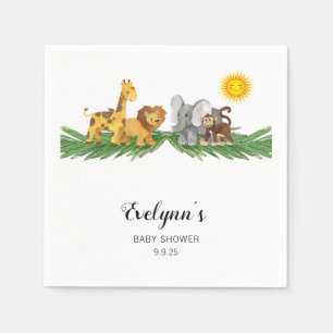 Safari Animals Baby Shower Napkin