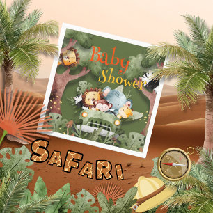 Safari Animals Baby Shower Napkin