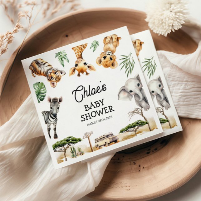 Safari Animals Baby Shower  Napkin (Creator Uploaded)