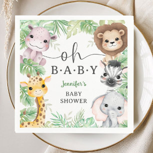 Safari Animals Baby Shower Oh Baby Tropical Jungle Napkin