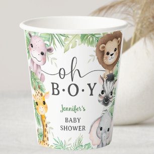 Safari Animals Baby Shower Oh Boy Jungle Paper Cups