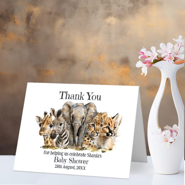 Safari Animals Baby Shower Thank You  (Creator Uploaded)