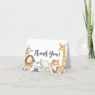 Safari Animals Baby Shower Thank You Card