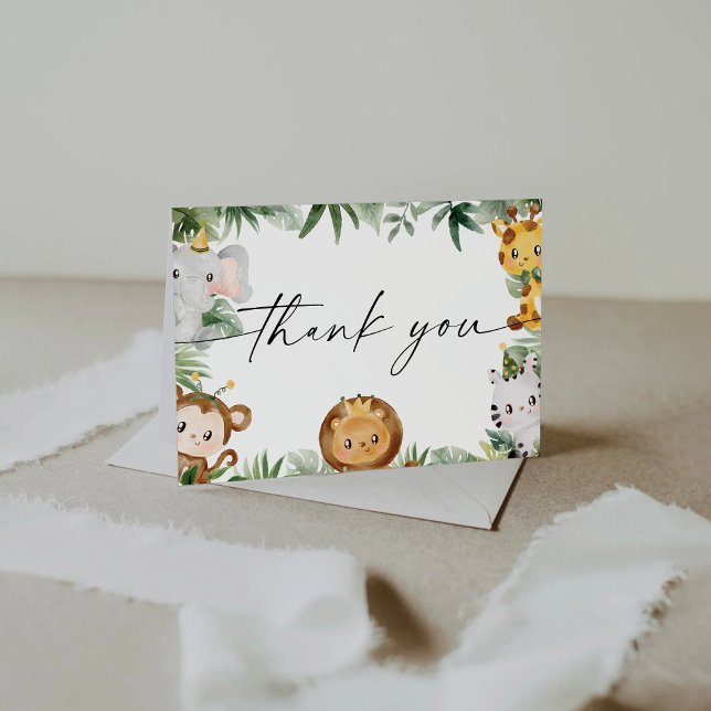 Safari Animals Baby Shower Thank You Card (Creator Uploaded)