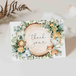 Safari Animals Baby Shower Thank You Card
