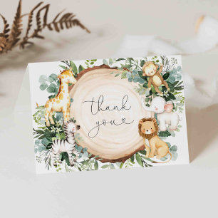 Safari Animals Baby Shower Thank You Card
