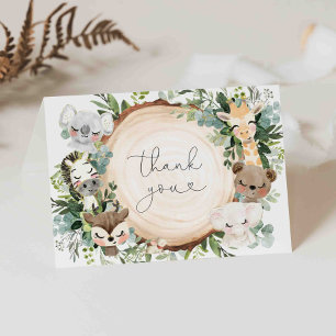 Safari Animals Baby Shower Thank You Card