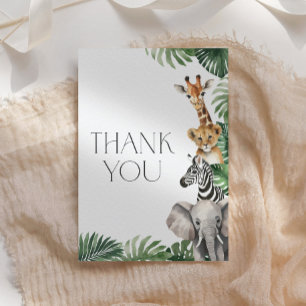 Safari Animals Baby Shower Thank You Card