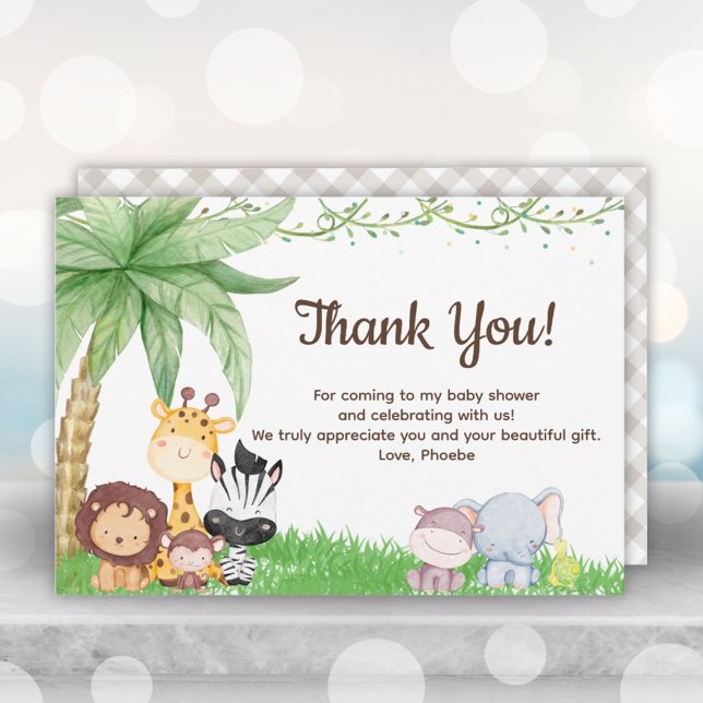 Safari Animals Baby Shower Thank You Cards (Safari Animals Baby Shower Thank You Cards)