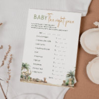 Safari Animals Baby Shower The Right Price Card