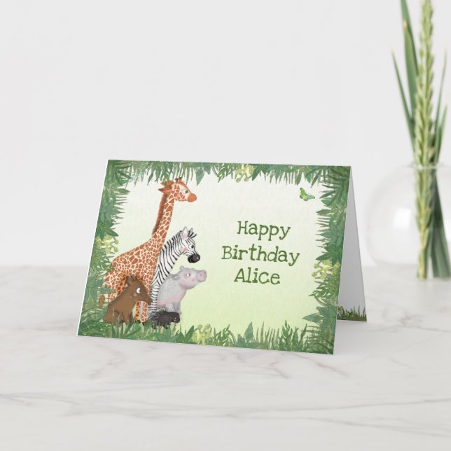 Safari animals birthday card (Front)