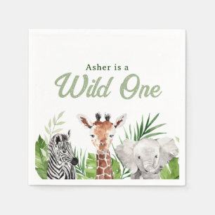 Safari Animals Birthday Napkin
