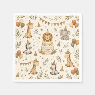 Safari Animals Birthday Party Napkin