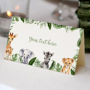 Safari Animals Birthday Party Place Card