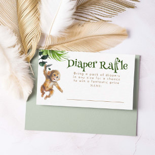 Safari Animals Boho Diaper Raffle Tickets Enclosure Card