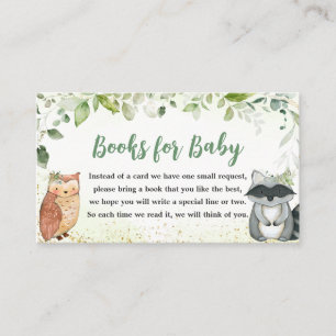 Safari Animals Botanical Shower Books for Baby Enclosure Card