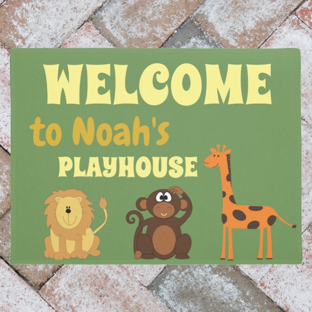Safari Animals Childrens Playhouse Welcome Doormat (Creator Uploaded)