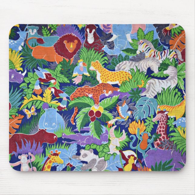 Safari animals colourful pattern mouse pad (Front)