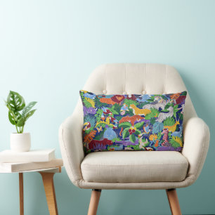 Safari animals colourful pattern throw pillow