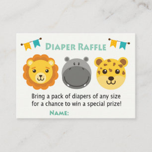 Safari animals Diaper Raffle Tickets