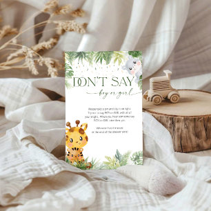 Safari Animals Don't Say Boy or Girl Game Card