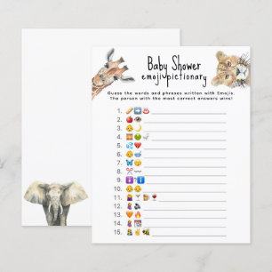 Safari animals - Emoji picture game baby shower