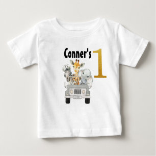 Safari Animals First Birthday T-Shirt